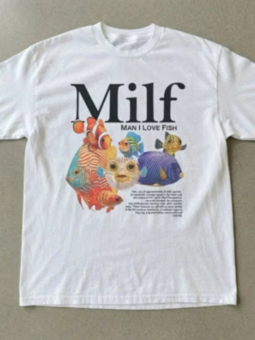 MILF Man I Love Fish Funny Fishing Nature White T-Shirt Unisex M